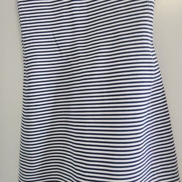 Theory Mivrill navy/ivory striped sleeveless shift dress sz P - Picture 5 of 10